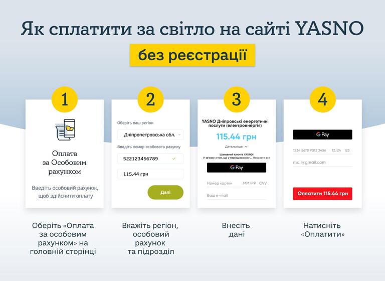 За електроенергію тепер можна сплатити на сайті YASNO без реєстрації